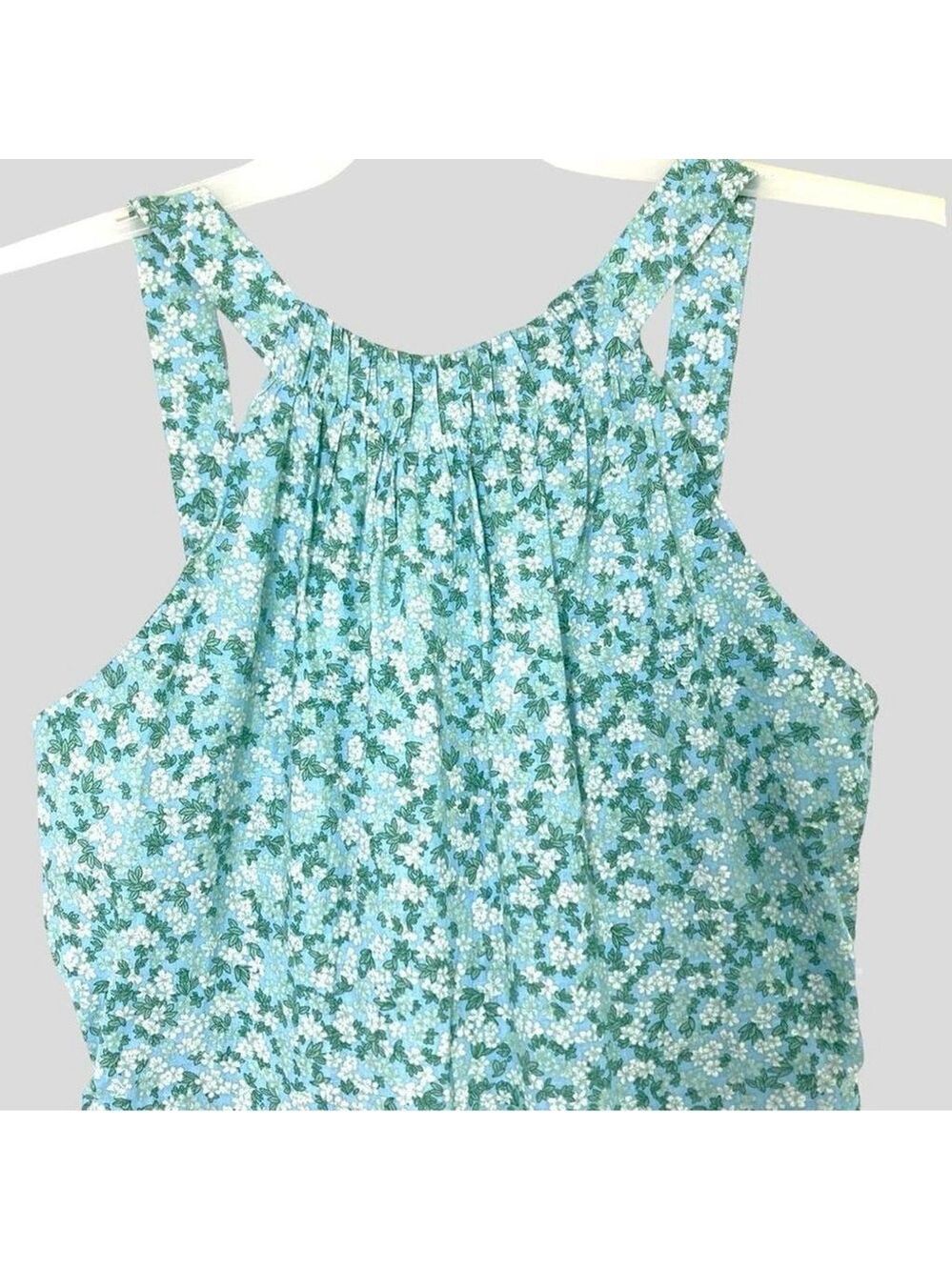 ZARA Women's Wide Leg Jumpsuit Sz. M Ditsy Floral Wide Straps Pockets - Picture 4 of 8